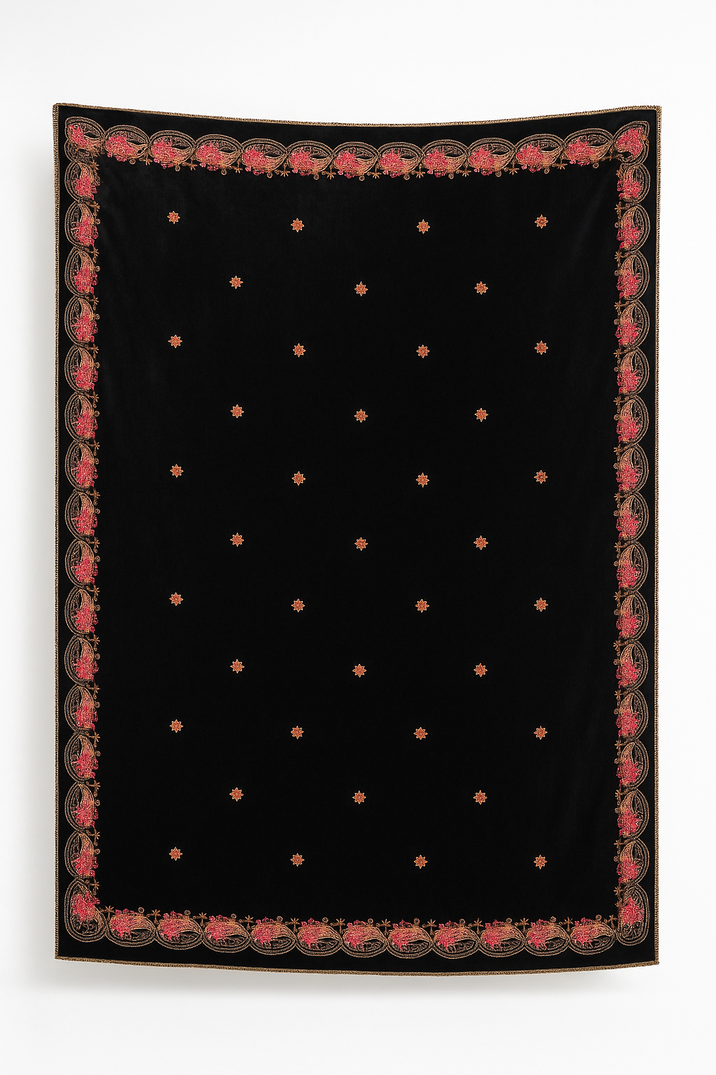 Premium Hand-Embroidered Velvet Shawl – A Touch of Elegance