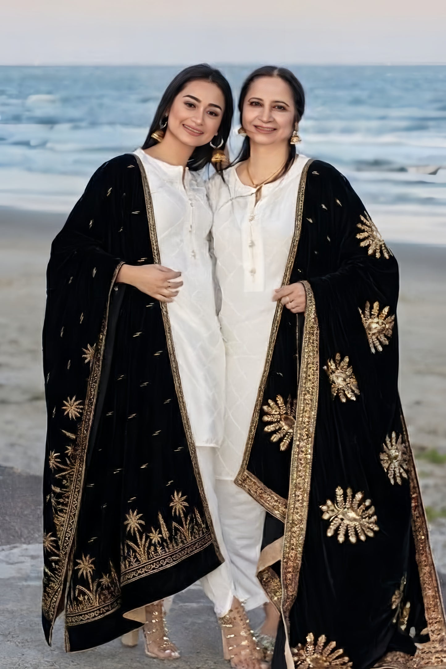 Elegant Embroidered Velvet Shawl Ultimate Luxury Design Raat Ki Rani